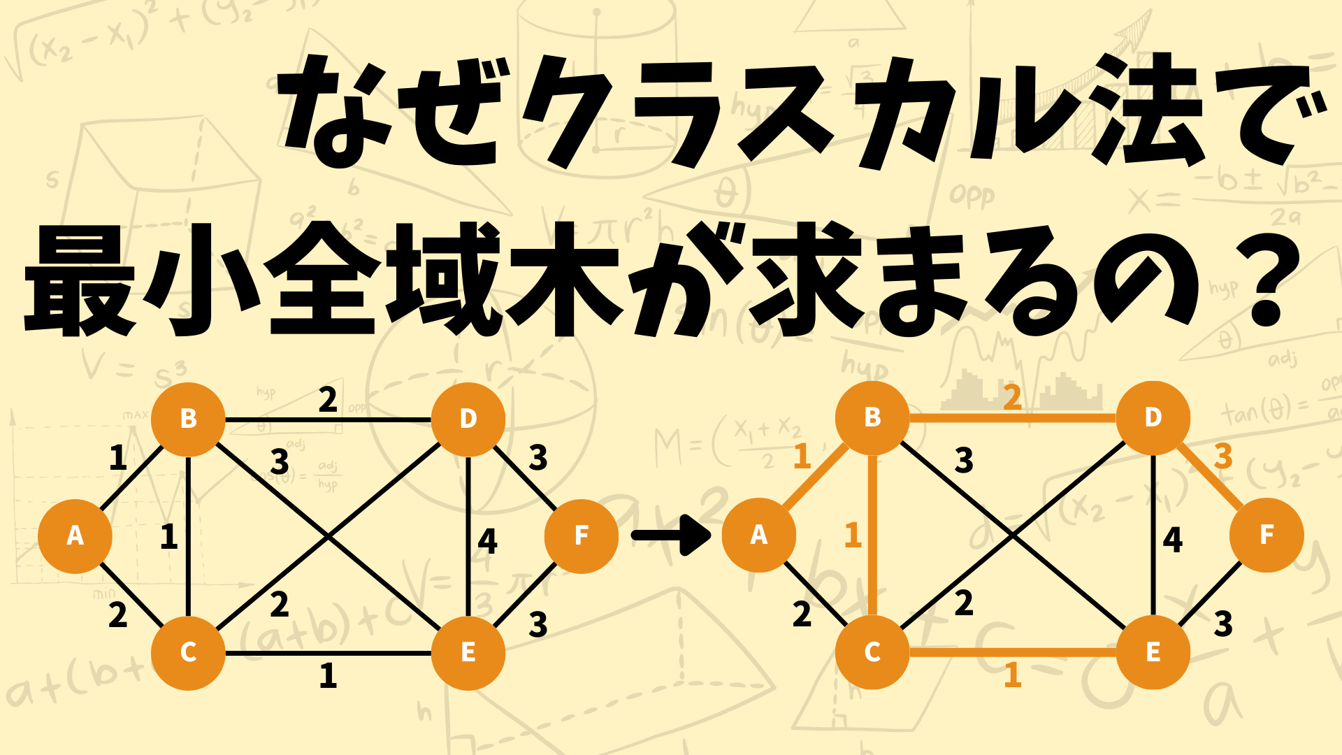 これでわかる！】どうしてクラスカル法で重み付きグラフの最小